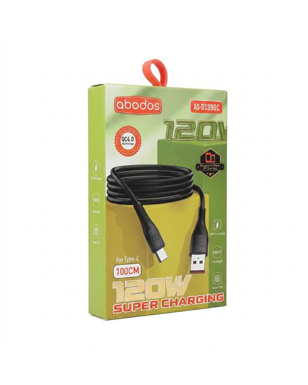 کابل شارژ Type-c مشکی آبادوس Abodos مدل AS-DS390 - تصویر 4
