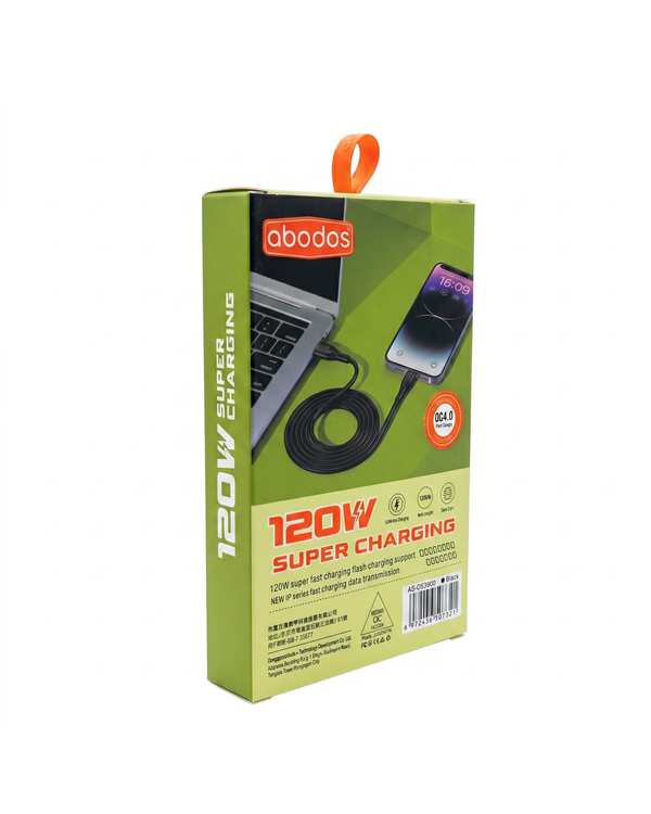 کابل شارژ Type-c مشکی آبادوس Abodos مدل AS-DS390 - تصویر 5