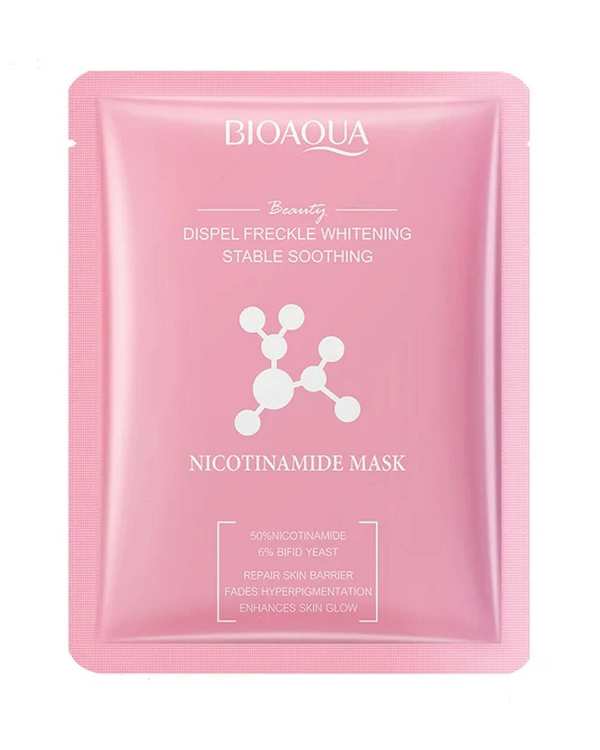 ماسک ورقه ای روشن کننده صورت بیوآکوا Bioaqua حاوی نیکوتینامید وزن 25 گرم