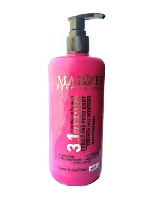 کرم موهای فر و مجعد 3 کاره مارول Marvel 3 In 1 Curl Hair Mask حجم 500 میلی لیتر