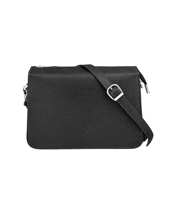 کیف دوشی چرم زنانه مشکی نوین چرم Novin Leather مدل 9697 کد LHB4943