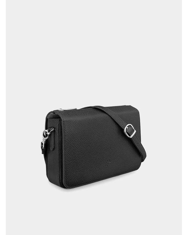 کیف دوشی چرم زنانه مشکی نوین چرم Novin Leather مدل 9697 کد LHB4943 - تصویر 3