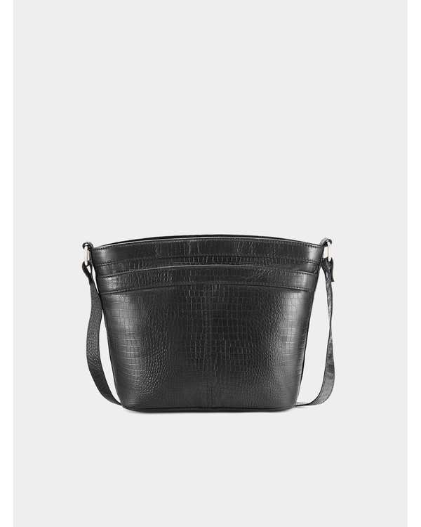 کیف دوشی چرم زنانه مشکی نوین چرم Novin Leather مدل خورشید کد LHB4359 - تصویر 2
