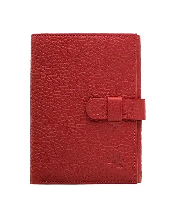 کیف پول چرم زنانه قرمز نوین چرم Novin Leather مدل آراز کد PW3148