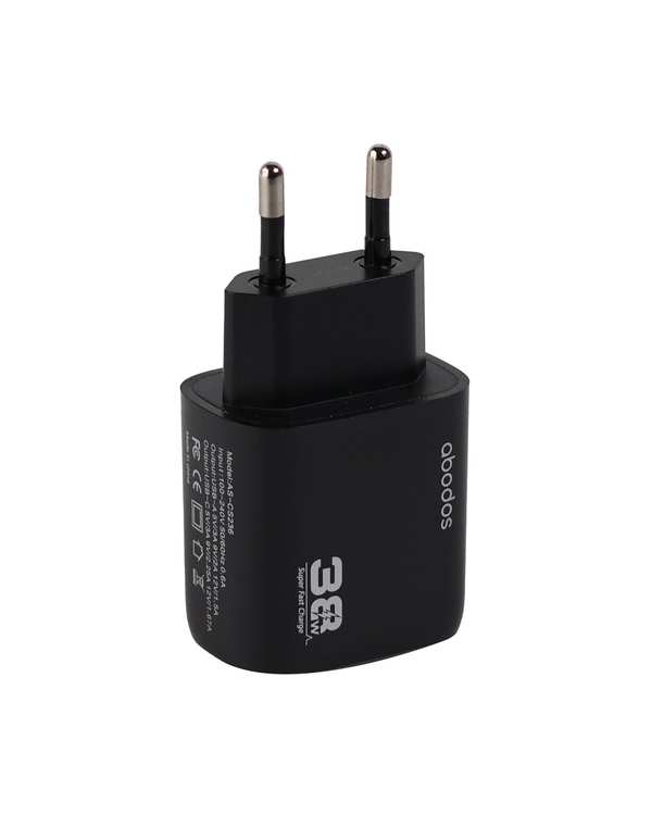 شارژر دیواری مشکی آبادوس Abodos مدل AS-CS236KIT به همراه کابل Type-c