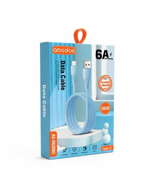 کابل شارژ Type-c آبی آبادوس Abodos مدل AS-DS350 - تصویر 4