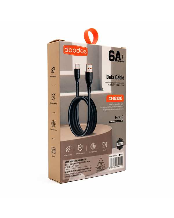 کابل شارژ Type-c مشکی آبادوس Abodos مدل AS-DS350 - تصویر 4