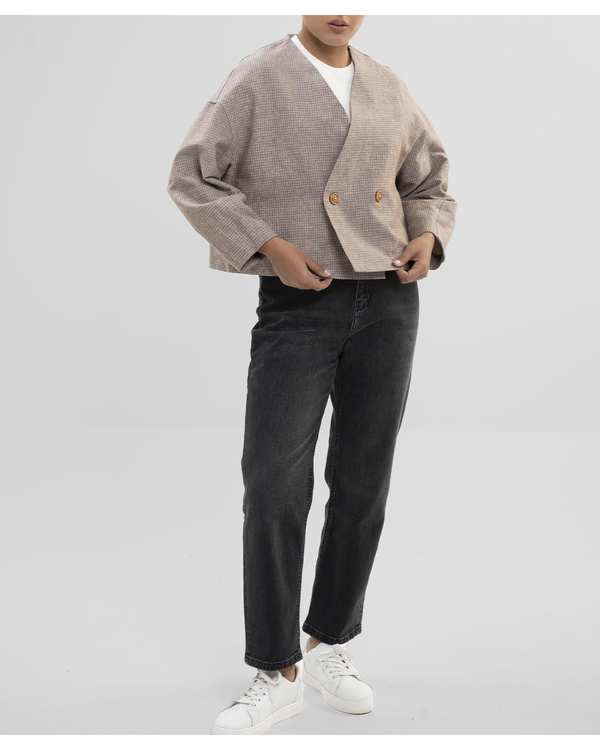 کت کراپ زنانه آجری توریور Toriver کد 9011000012 - تصویر 3