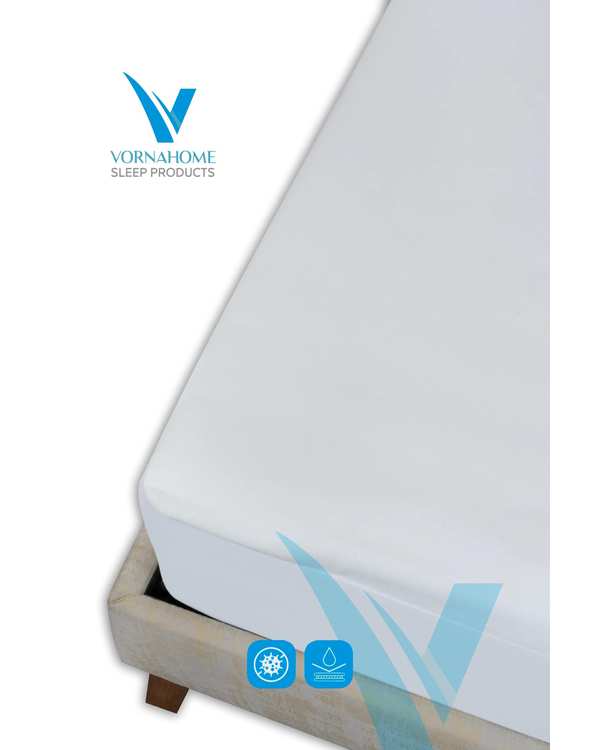 محافظ تشک دو نفره سایز 140×200 ضد آب ساده سفید ورنا هوم Vornahome - تصویر 5