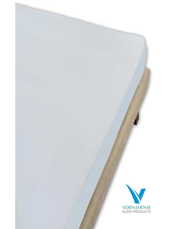 محافظ تشک دو نفره سایز 180×200 ضد آب ساده سفید ورنا هوم Vornahome - تصویر 2