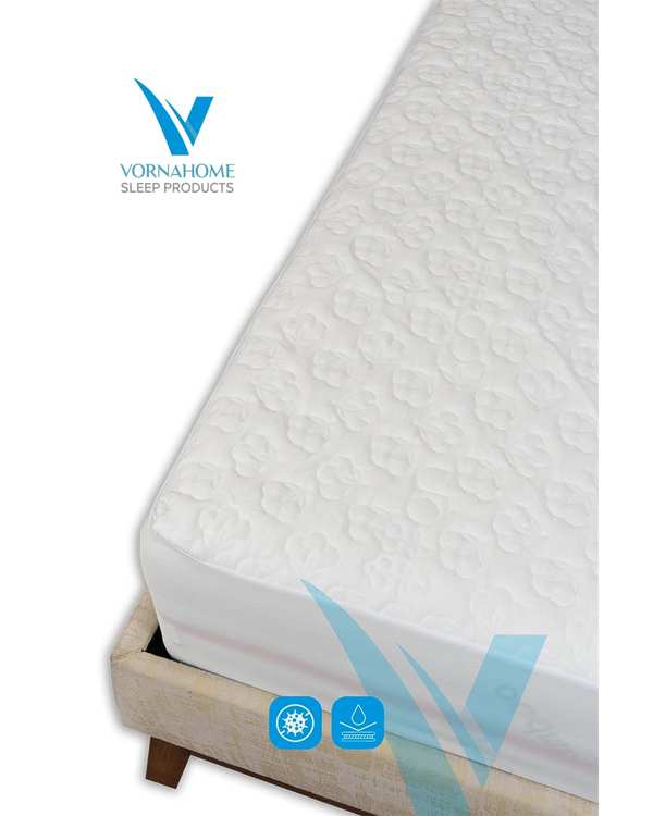 محافظ تشک دو نفره سایز 200×200 کتان ضد آب سفید ورنا هوم Vornahome - تصویر 5