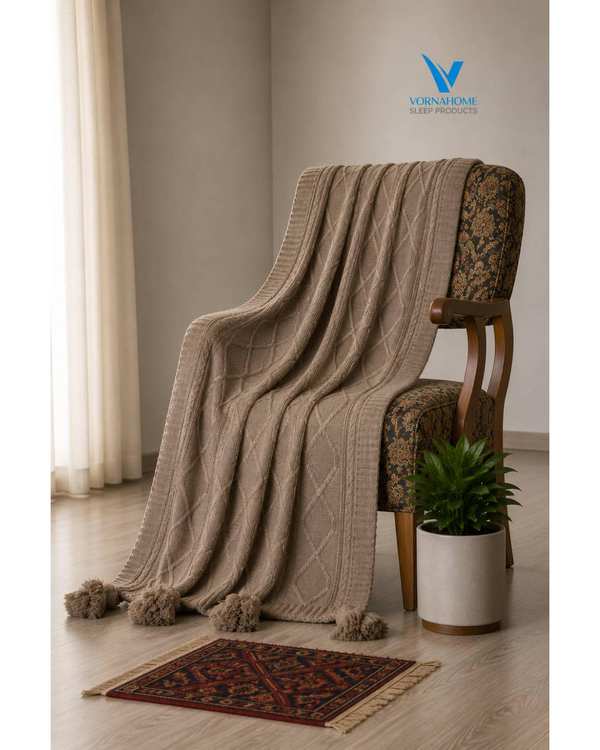 شال مبل سایز 180×140 نسکافه ای ورنا هوم Vornahome طرح دیانا