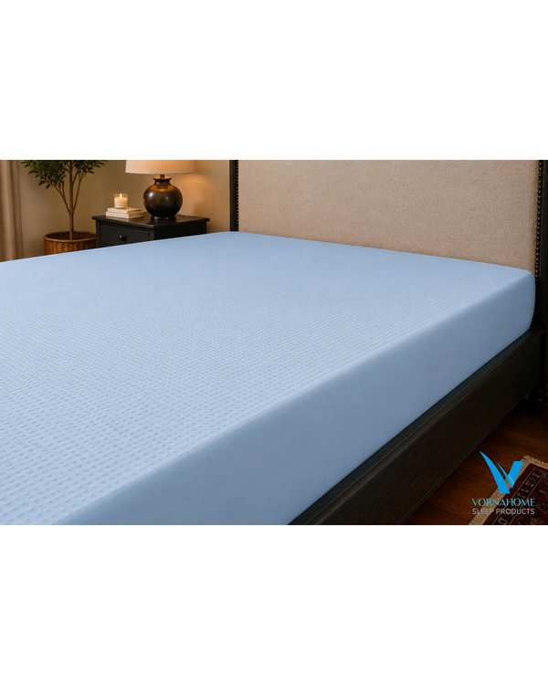 محافظ تشک ضد آب رنگی یک نفره سایز 100×200 آبی روشن ورنا هوم Vornahome - تصویر 2