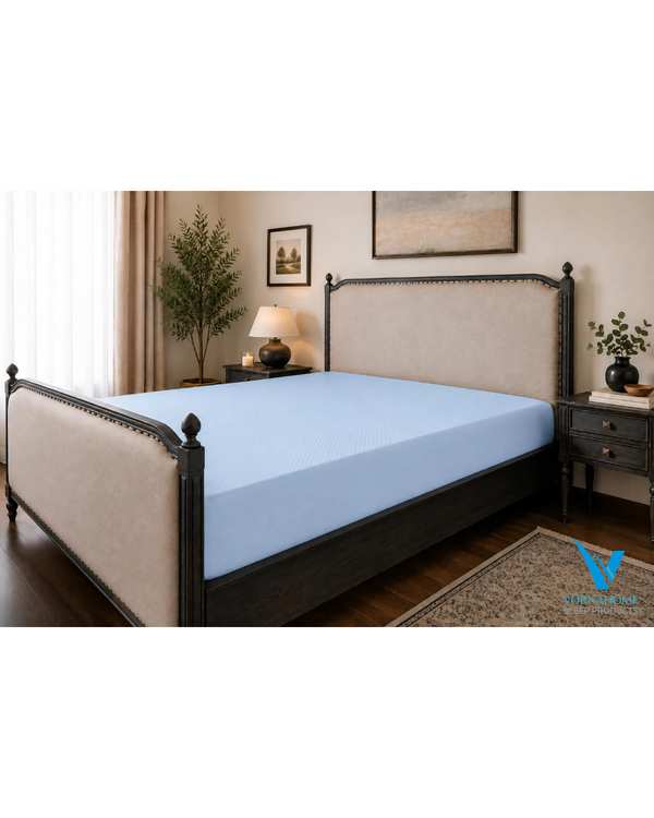 محافظ تشک ضد آب رنگی دو نفره سایز 160×200 آبی روشن ورنا هوم Vornahome