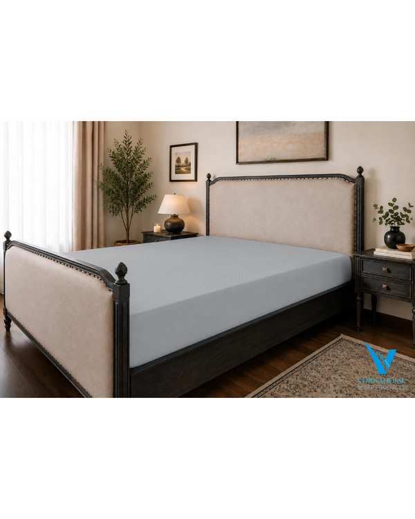 محافظ تشک ضد آب رنگی دو نفره سایز 200×160 طوسی روشن ورنا هوم Vornahome