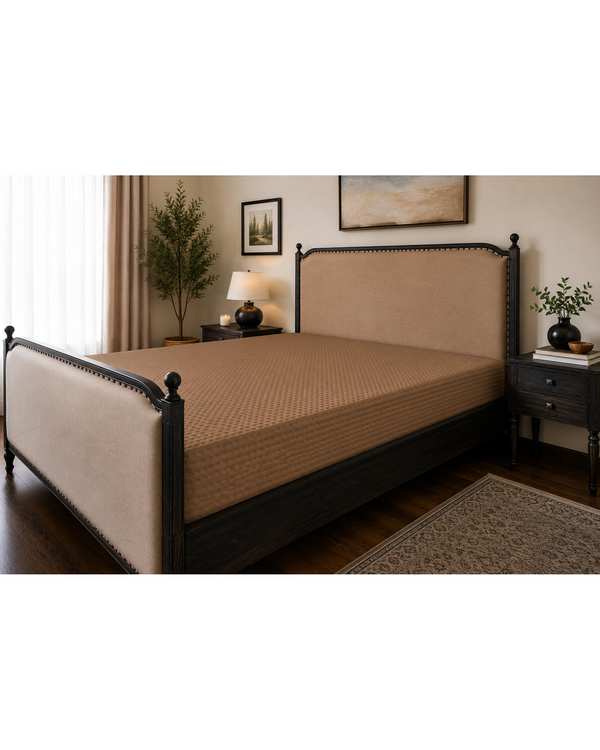 محافظ تشک ضد آب رنگی یک نفره سایز 200×90 قهوه ای ورنا هوم Vornahome
