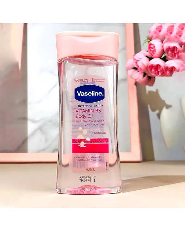خرید و قیمت روغن بدن وازلین Vaseline مدل Lightening Body Oil حاوی Vitamin B3 حجم 200 میلی لیتر