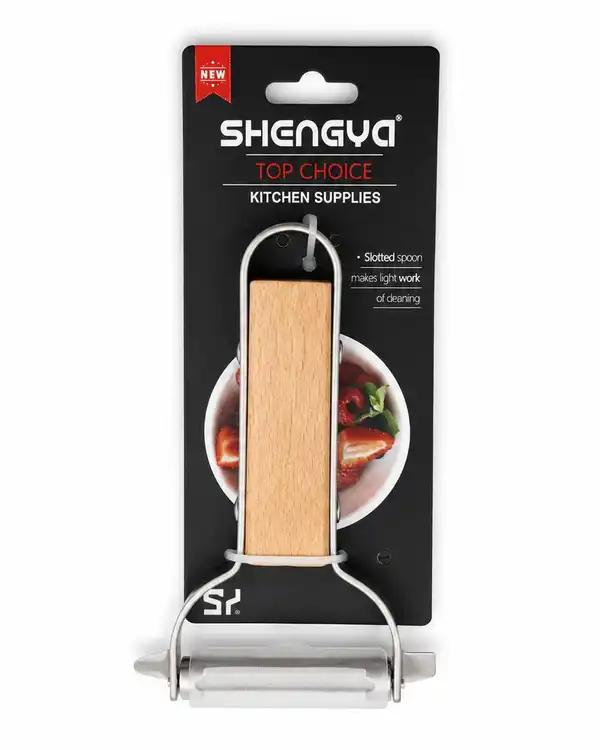 پوست کن استیل دسته چوبی شنگیا Shengya