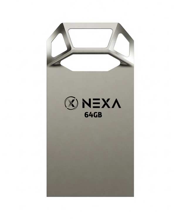 فلش مموری نقره ای نکسا NEXA مدل UX208 CUBIC ظرفیت 64 گیگابایت با رابط USB 2.0