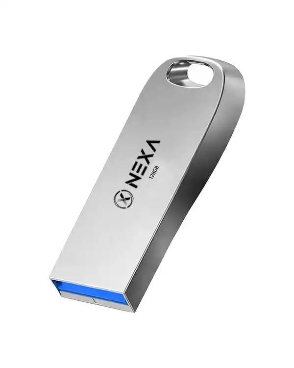 فلش مموری نقره ای نکسا NEXA مدل UX301 LUXE ظرفیت 128 گیگابایت با رابط USB 3.0