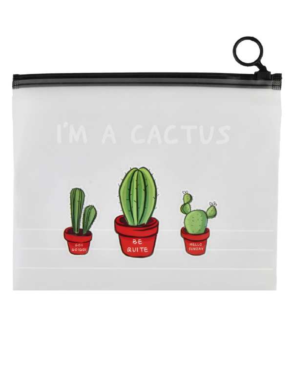 پوشه A5 مدل زیپ دار طرح کاکتوس cactus کد 002