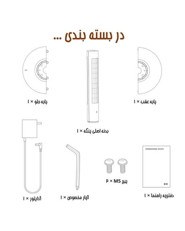 پنکه ایستاده سفید شیائومی Xiaomi مدل Smart Tower Fan 2 - تصویر 19