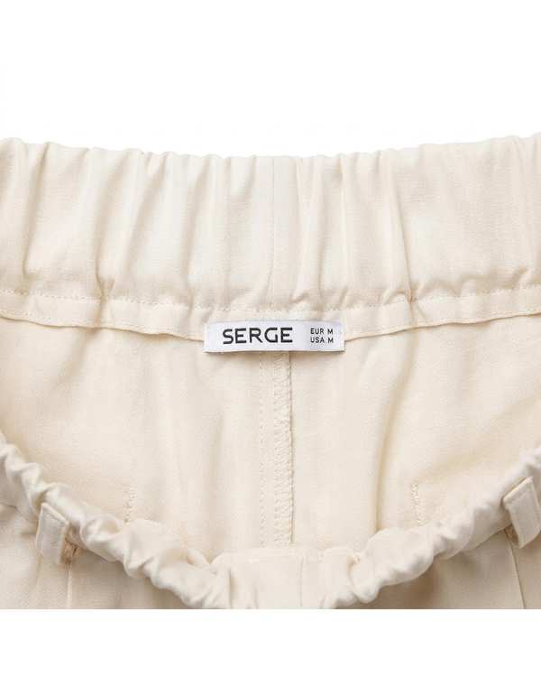 شلوار پارچه ای زنانه کرم روشن سرژه Serge کد 208469 - تصویر 3