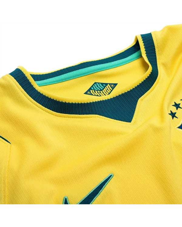 ست تیشرت و شلوارک ورزشی مردانه زرد آبی پانیل Panil مدل برزیل Home WC 2026 - تصویر 5