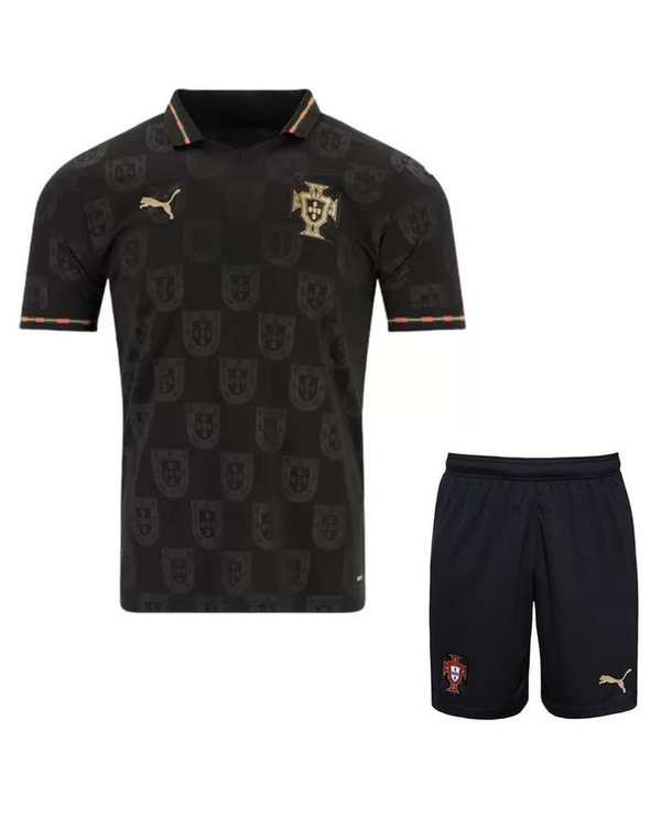 ست پولوشرت و شلوارک ورزشی مردانه مشکی پانیل Panil مدل پرتغال Away WC 2026