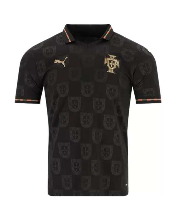 ست پولوشرت و شلوارک ورزشی مردانه مشکی پانیل Panil مدل پرتغال Away WC 2026 - تصویر 2