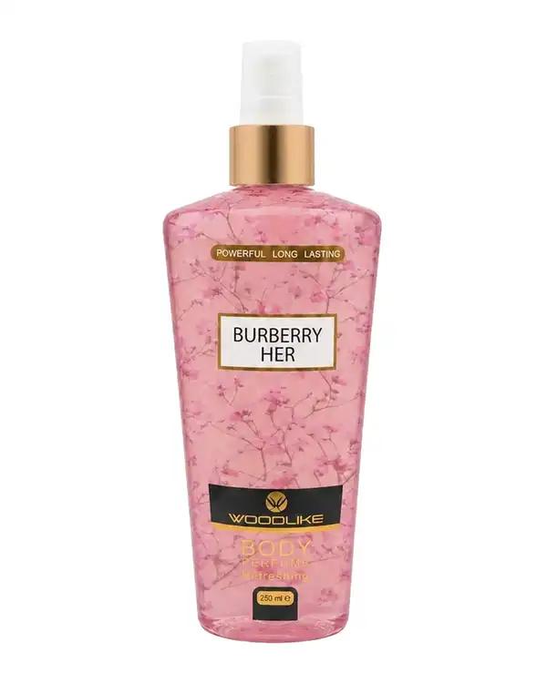 بادی اسپلش زنانه وودلایک Woodlike مدل Burberry Her حجم 250 میلی لیتر