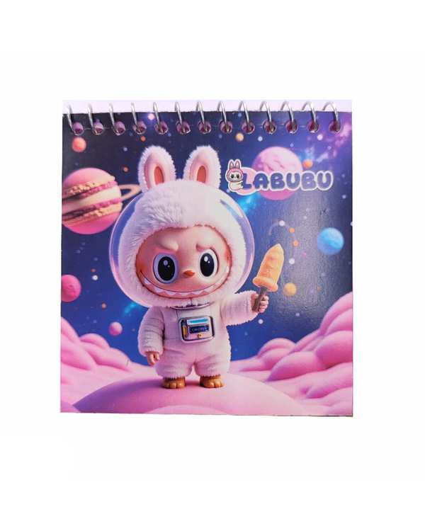 دفترچه یادداشت سیمی 60 برگ کاغذ حاشیه دار طرح لبوبو Labubu کد 001