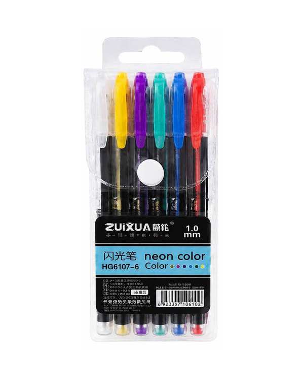 خودکار رنگی نئونی مدل Neon Color بسته 6 عددی