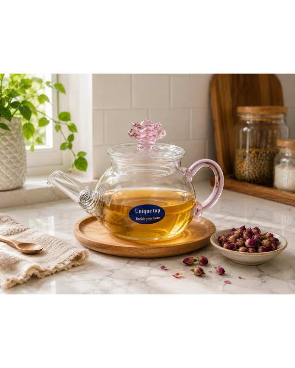 قوری زعفران پیرکس طرح گل - تصویر 2