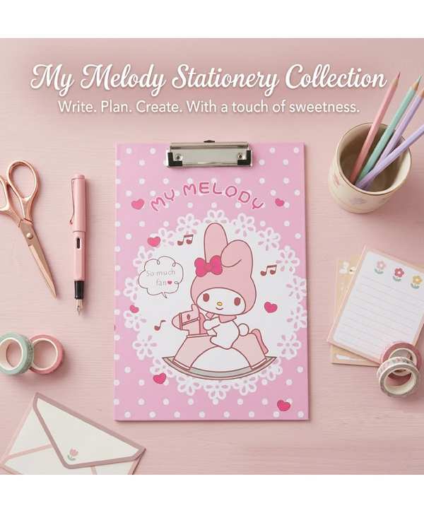 تخته شاسی نگهدارنده کاغذ A4 طرح ملودی و دوستان Melody & Kuromi - تصویر 2