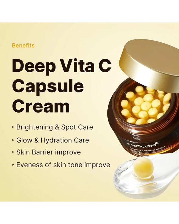 کرم کپسولی ویتامین C مدیکیوب Medicube روشن کننده و شفاف کننده پوست سری Deep Vita C مدل Capsule Cream حجم 55 گرم - تصویر 4