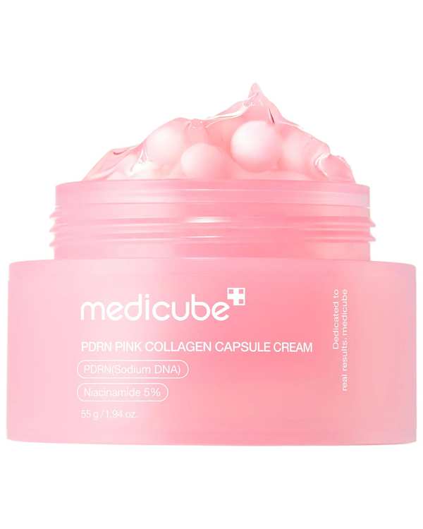 کرم کپسولی PDRN کلاژن صورتی مدیکیوب Medicube سفت کننده و جوانساز پوست سری PDRN Pink Collagen مدل Capsule Cream حجم 55 گرم - تصویر 2