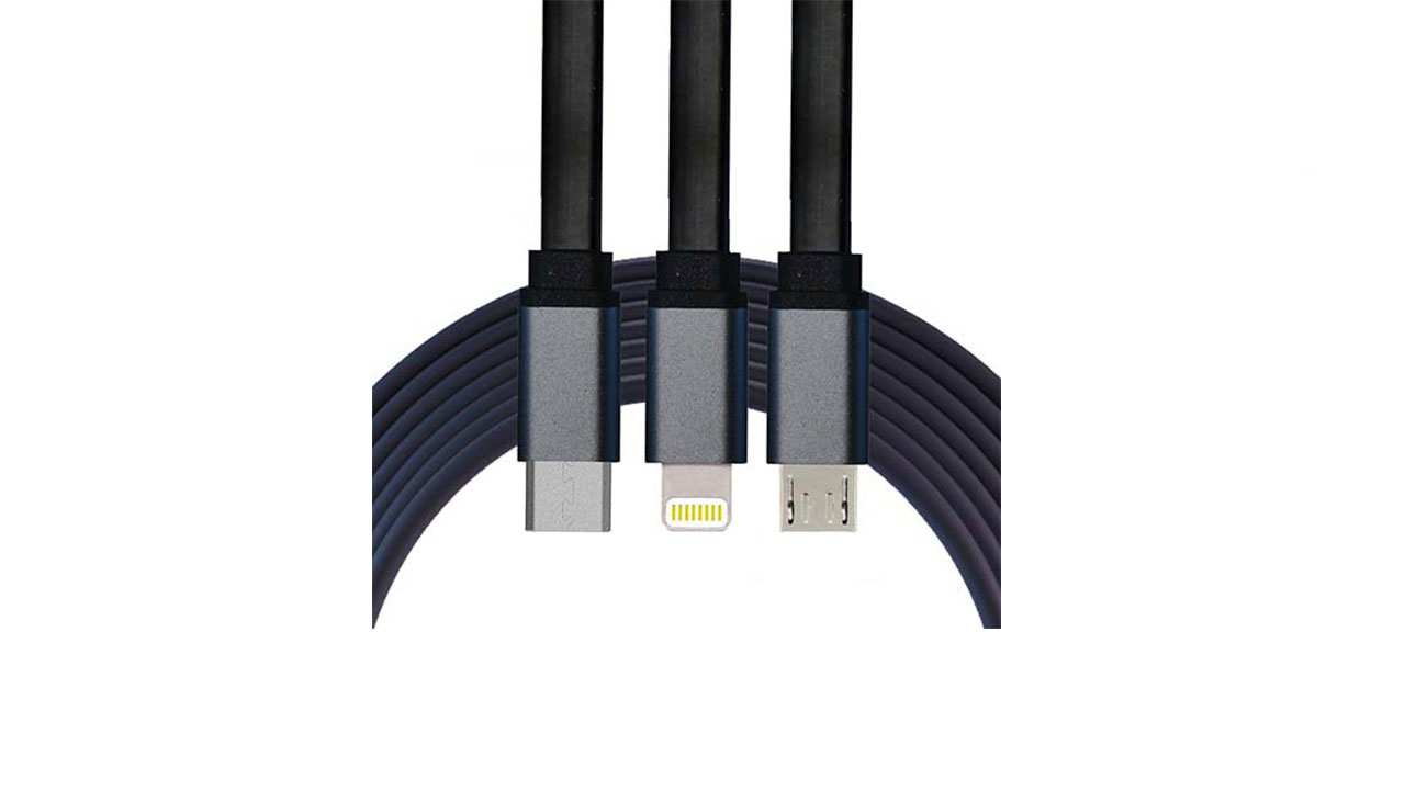 کابل USB به لایتنینگ/microUSB/USB-C کلومن مدل KD-23 به طول 1 متر