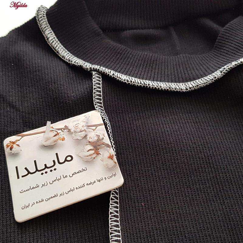 کراپ تاپ آستین کوتاه زنانه مشکی 4442-5301 ماییلدا