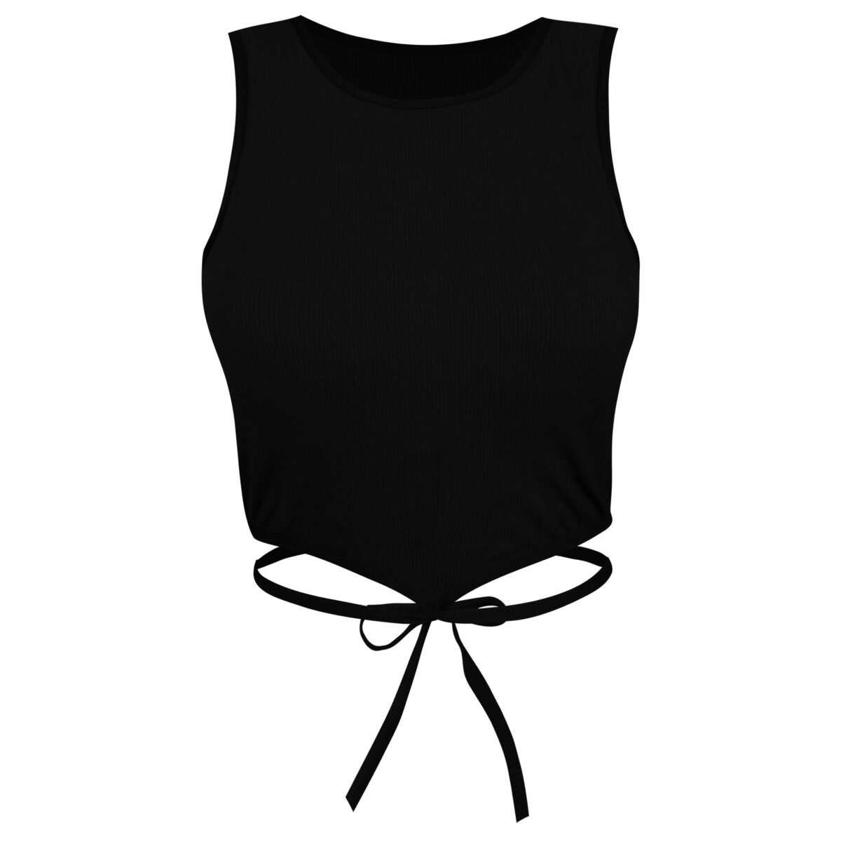 کراپ تاپ زنانه مدل بندی مشکی کد 4582 ماییلدا