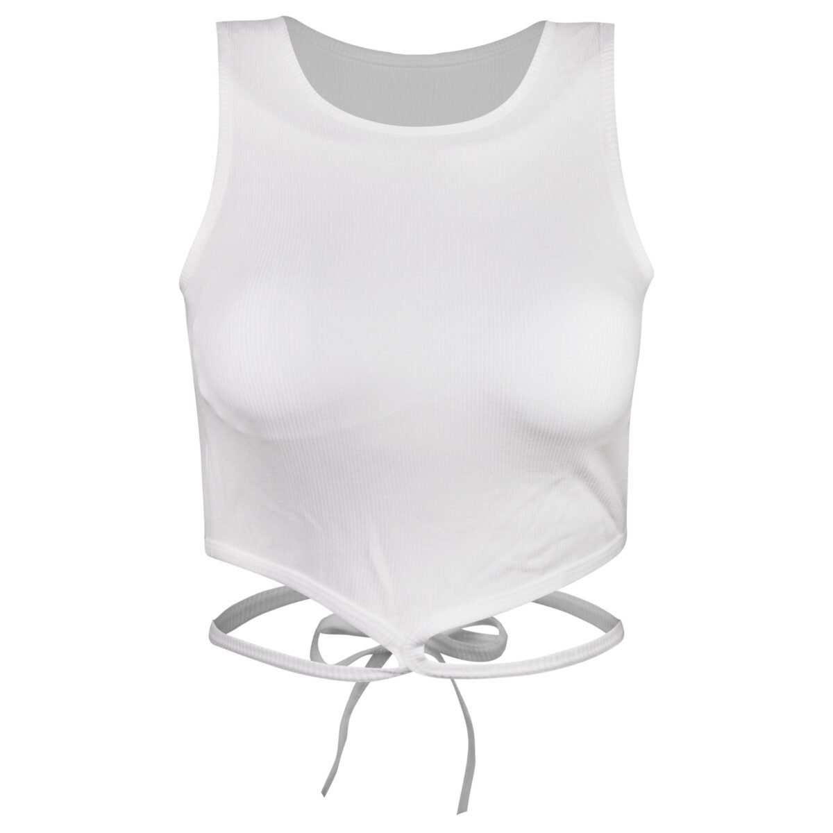 کراپ تاپ زنانه مدل بندی سفید کد 4582 ماییلدا