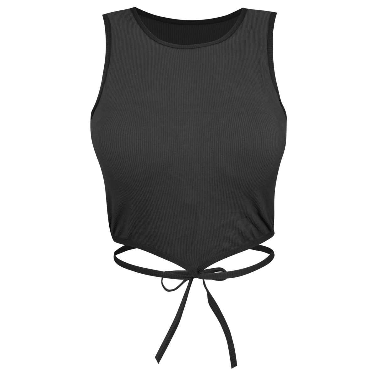 کراپ تاپ زنانه مدل بندی خاکستری تیره کد 4582 ماییلدا