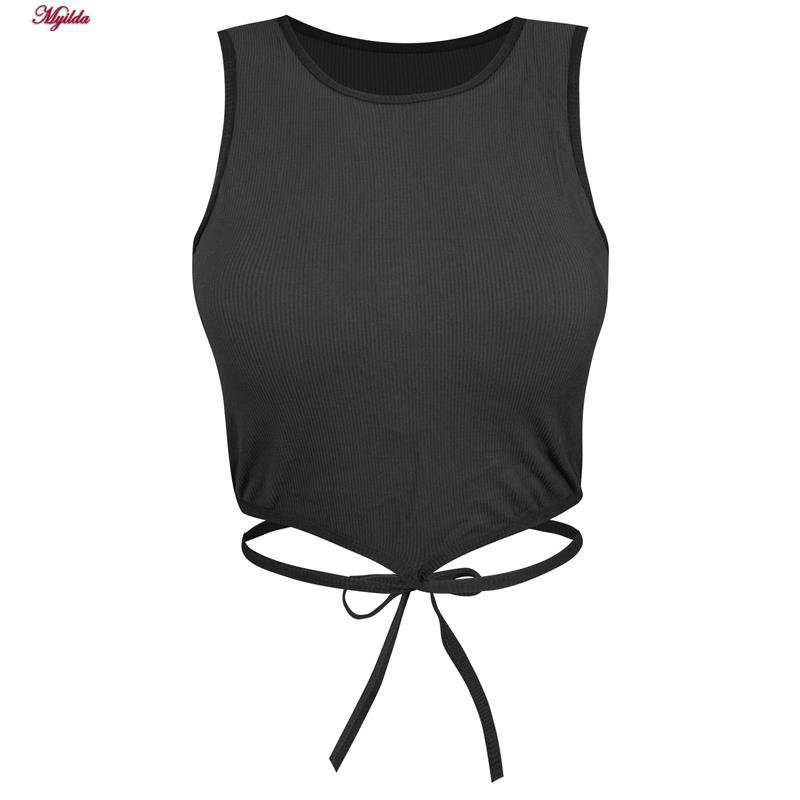 کراپ تاپ زنانه مدل بندی خاکستری تیره کد 4582 ماییلدا