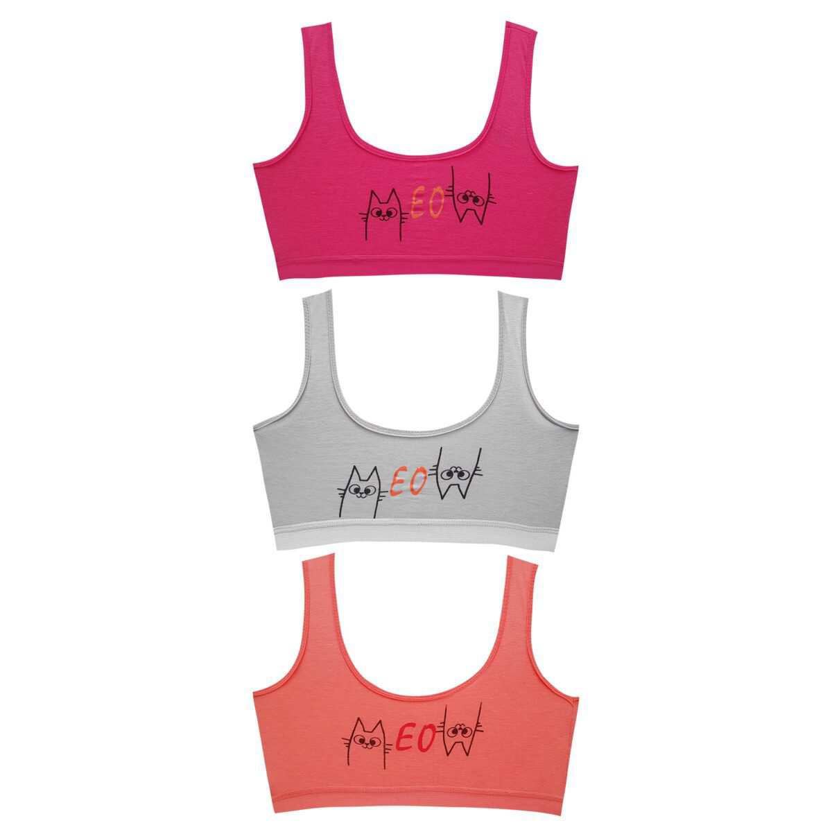 نیم تنه دخترانه مدل بدون پد کد 4597-SGB بسته 3 عددی ماییلدا