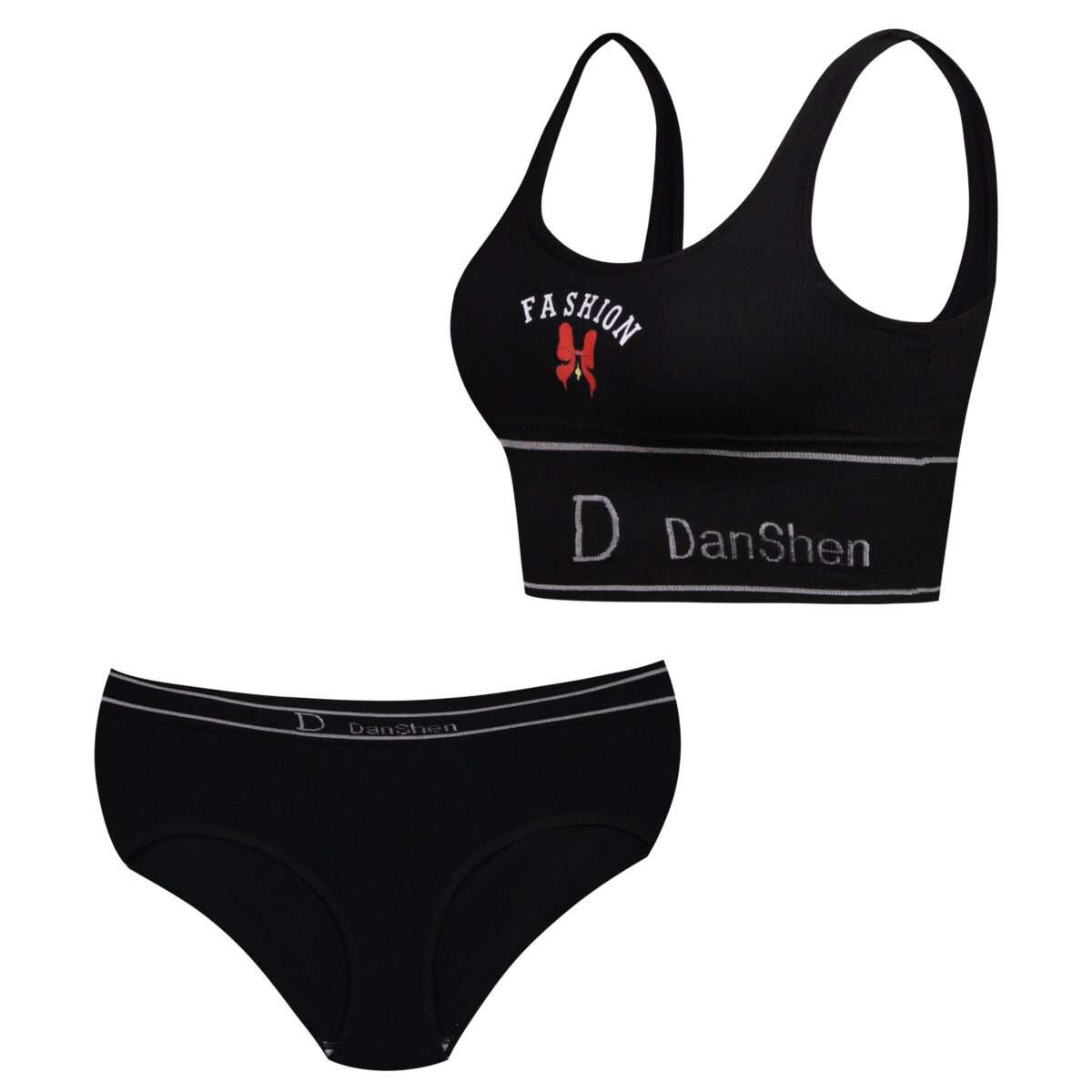 ست نیم تنه و شورت ورزشی زنانه مشکی مدل 4620 ماییلدا