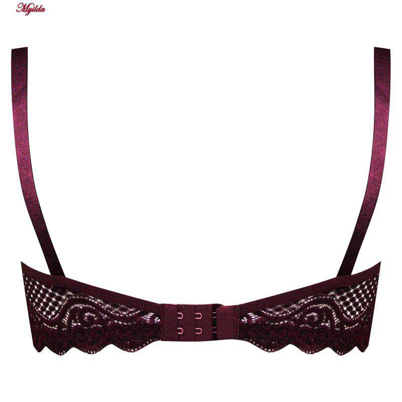 ست شورت و سوتین فنردار زنانه کارنا رز مدل گیپوری عنابی کد 4672-3001 ماییلدا