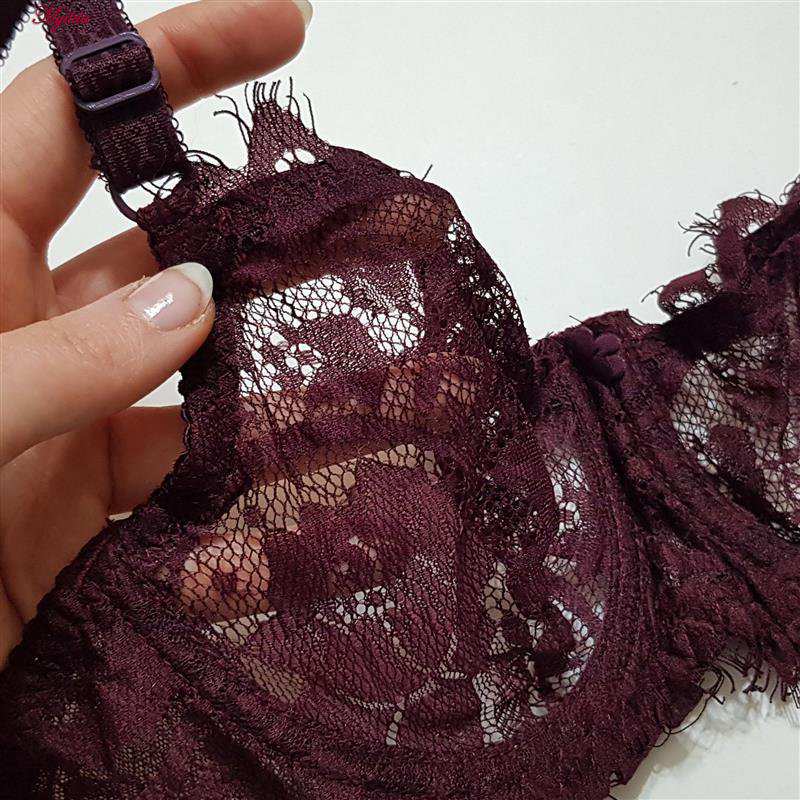 ست شورت و سوتین گیپوری زنانه کارنا رز مدل فنردار عنابی کد 4674 -2027 ماییلدا