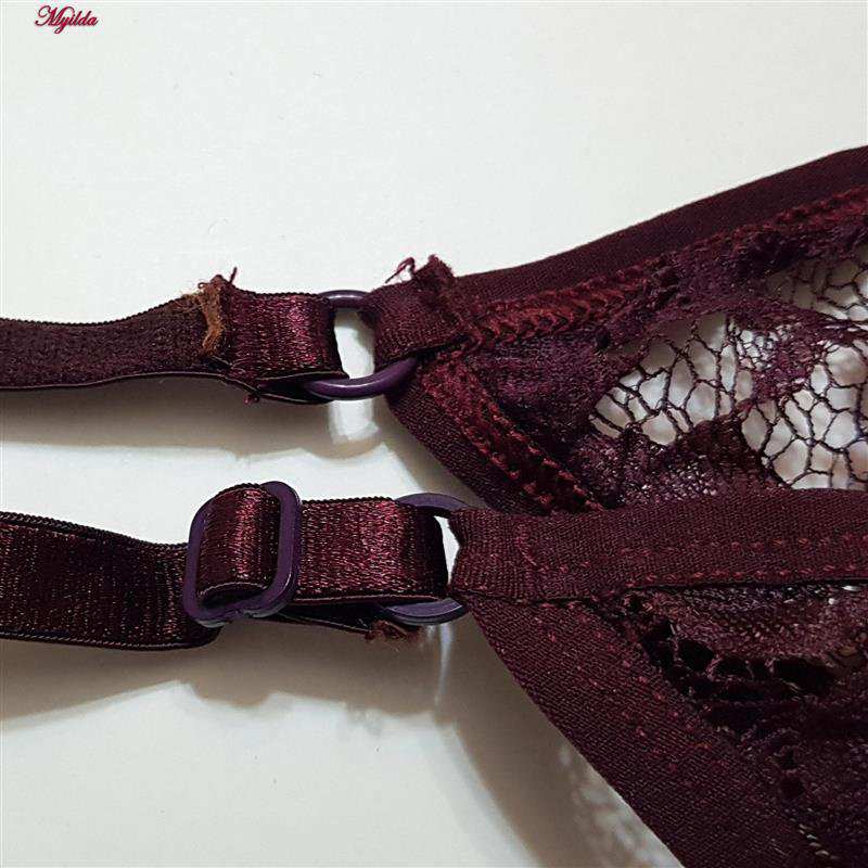 ست شورت و سوتین گیپوری زنانه کارنا رز مدل فنردار عنابی کد 4674 -2027 ماییلدا