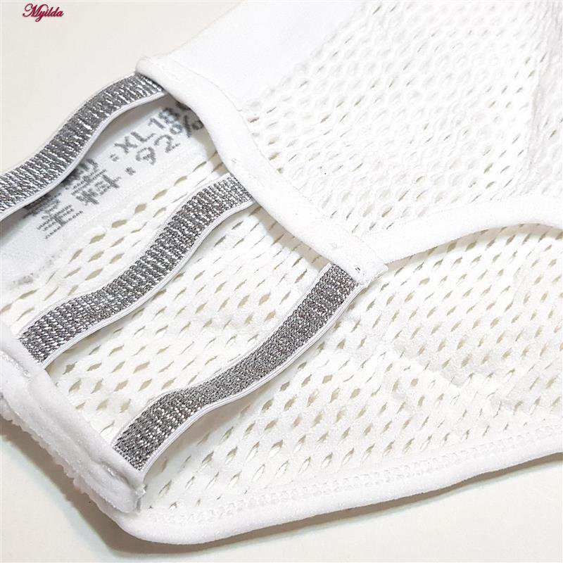 شورت زنانه فانتزی مدل زنبوری بغل کش دار سفید کد 4698-8863 ماییلدا