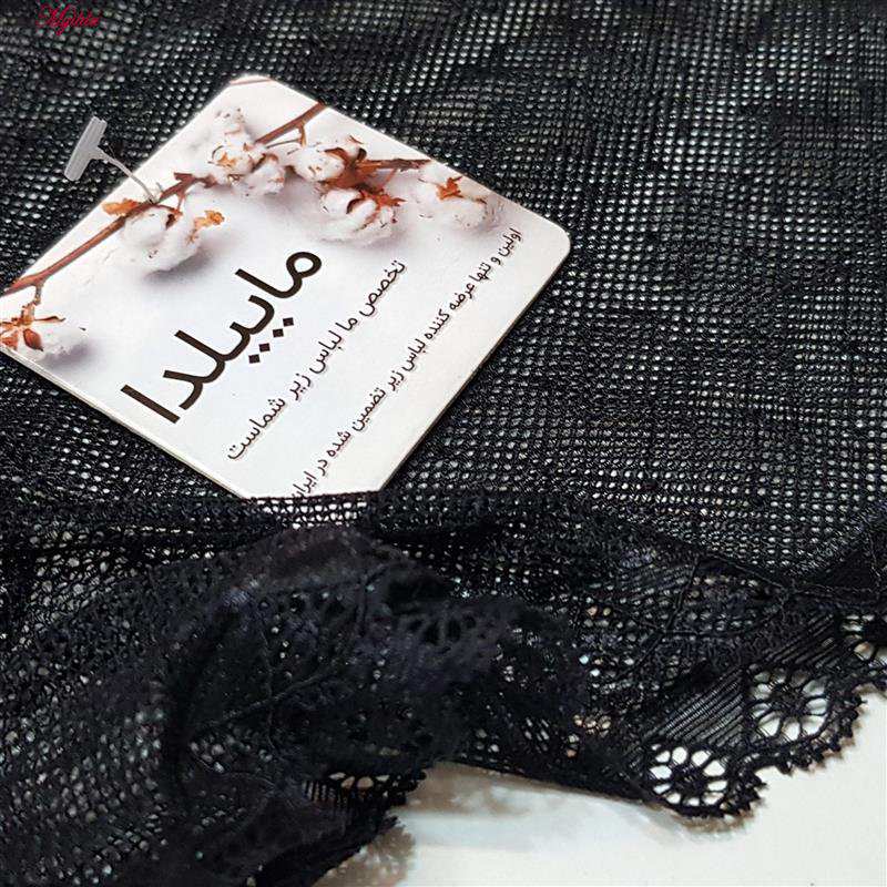 شورت زنانه مدل گیپوری نیم پا مشکی کد 4688-1 ماییلدا